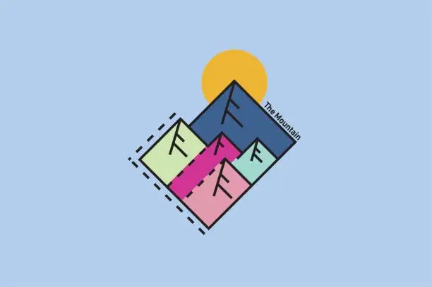 Vector illustration of The Mountain