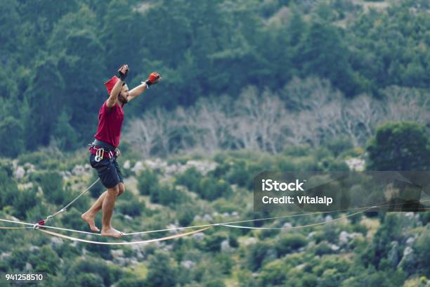 Walk A Line In The Skyturkish Highline Carnival In Antalya Stock Photo - Download Image Now