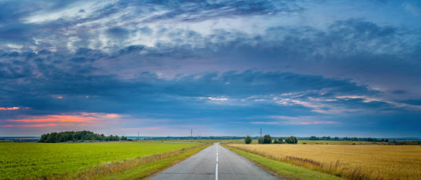 istock Rural autumn landscape at sunset 941263390