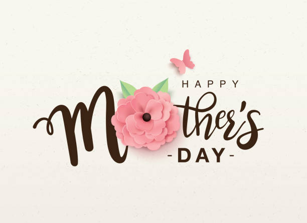 Happy Mother's Day Mother's day lettering design with beautiful blossom flower mothers day stock illustrations