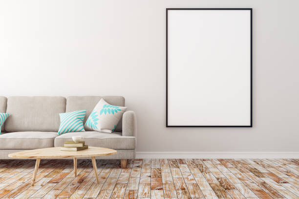 istock Contemporary living room with empty poster 941272416