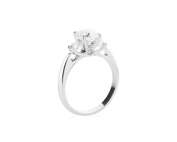 istock Wedding diamond ring isolated on a white background 941278930
