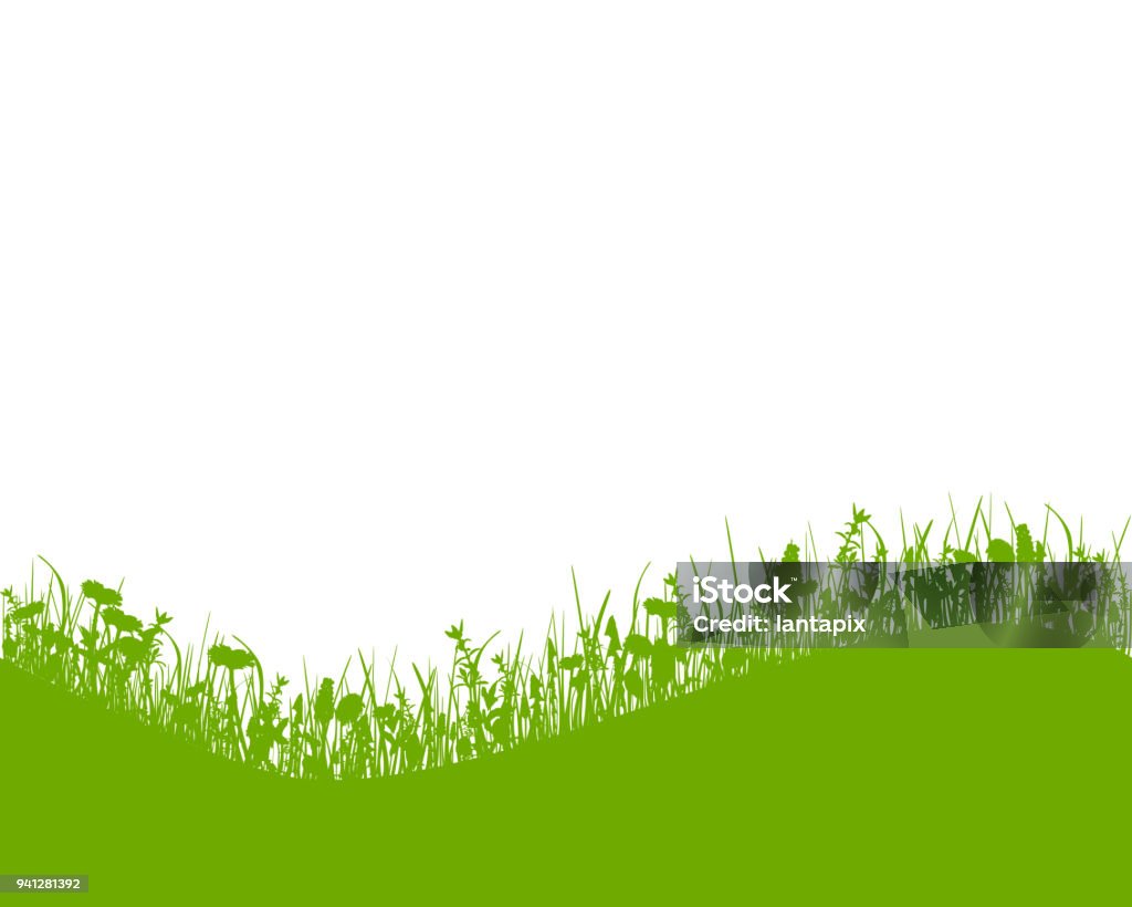 Meadow with hill Grass stock vector