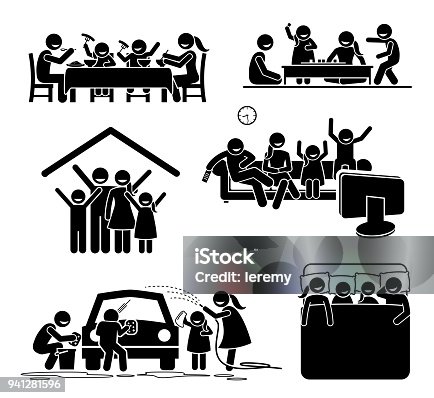 istock Family activities time at home. 941281596