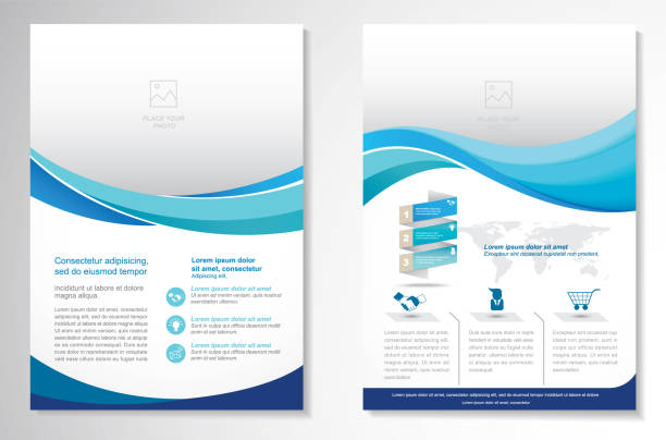 ilustrações, clipart, desenhos animados e ícones de design de brochura flyer vetor modelo de layout - templates de logotipo