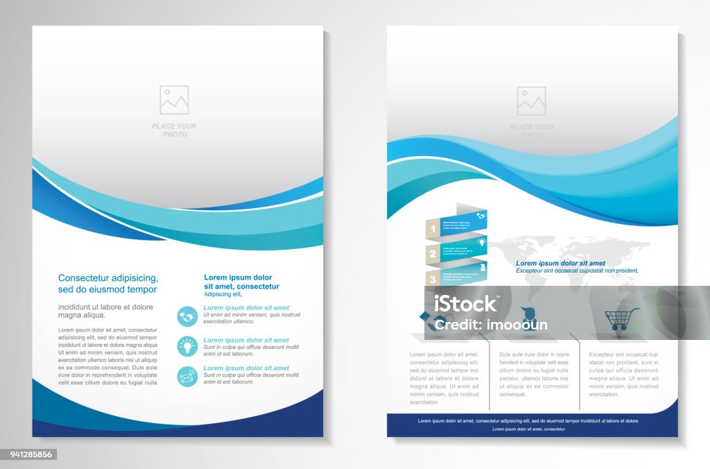 Vector Brochure Flyer design Layout template size A4, Front page and back page, infographics. Easy to use and edit. Template stock vector