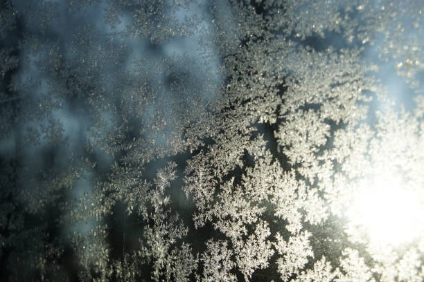 istock Ice frost on the car window during winter. 941289236