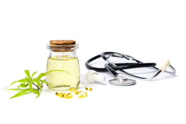 istock Marijuana oil bottle isolated on white 941294480