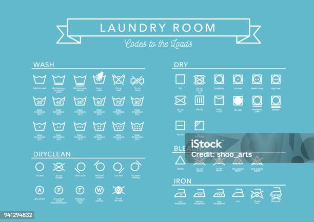 Laundry Vector Icons Set Full Collection Stock Illustration - Download Image Now - Laundromat, Symbol, Icon Symbol