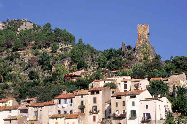 French little mountain village Eus. High quality photo