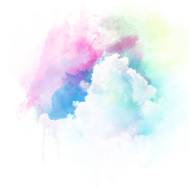 istock Watercolor illustration of sky with cloud. 941309846
