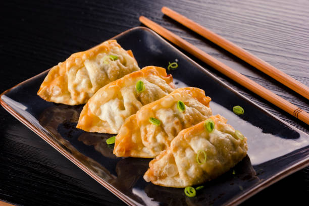 Japanese Fried Gyoza stock photo