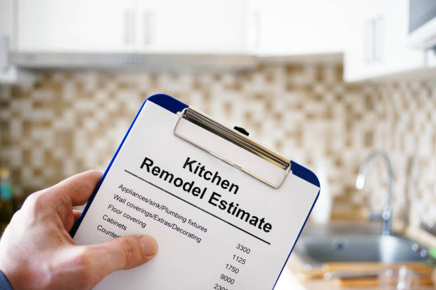 istock Clipboard with Kitchen remodel estimate. Cost of renovation. 941326124