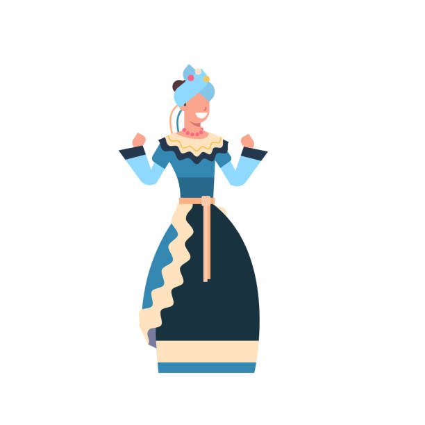 ilustraciones, imágenes clip art, dibujos animados e iconos de stock de hermosa mujer mexicana en la ropa tradicional chica bailarina aislado sobre fondo blanco - global traditional culture global communications child