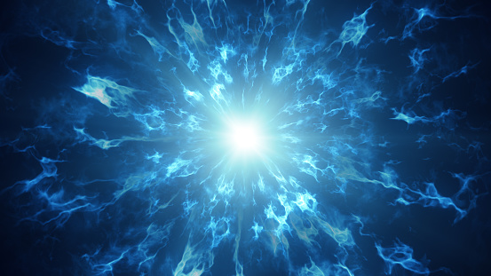 Las ondas de plasma fractal azul abstracto fondo futurista photo