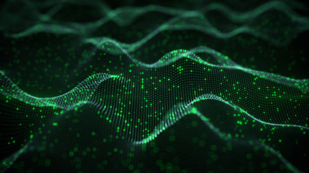 renderização 3d rede neural verde a brilhar - cor verde - fotografias e filmes do acervo