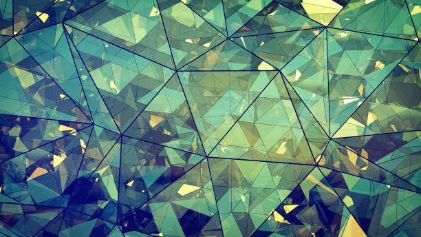 istock Triangulated polygonal futuristic glass surface abstract 3D rendering 941338264
