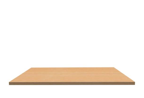 木製のテーブルやカウンターは、白い背景で隔離の空の上。商品の展示 - table counter top wood isolated ストックフォトと画像