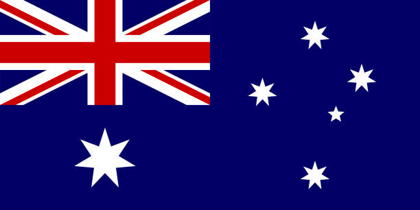 ilustraciones, imágenes clip art, dibujos animados e iconos de stock de la bandera de australia. símbolo nacional del estado. ilustración de vector. - sydney australia