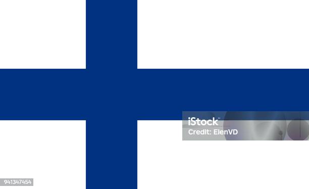 The Flag Of Finland National Symbol Of The State Vector Illustration Stock Illustration - Download Image Now