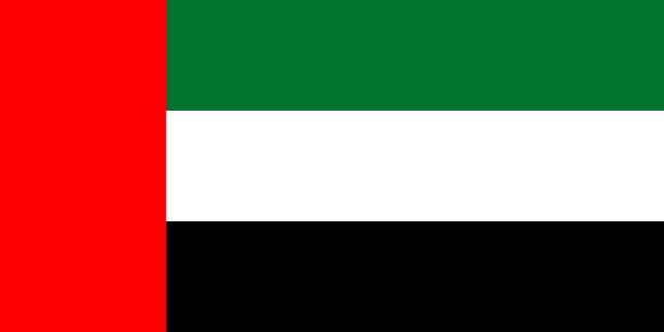 die flagge der vereinigten arabischen emirate. nationales symbol des staates. vektor-illustration. - dubai stock-grafiken, -clipart, -cartoons und -symbole