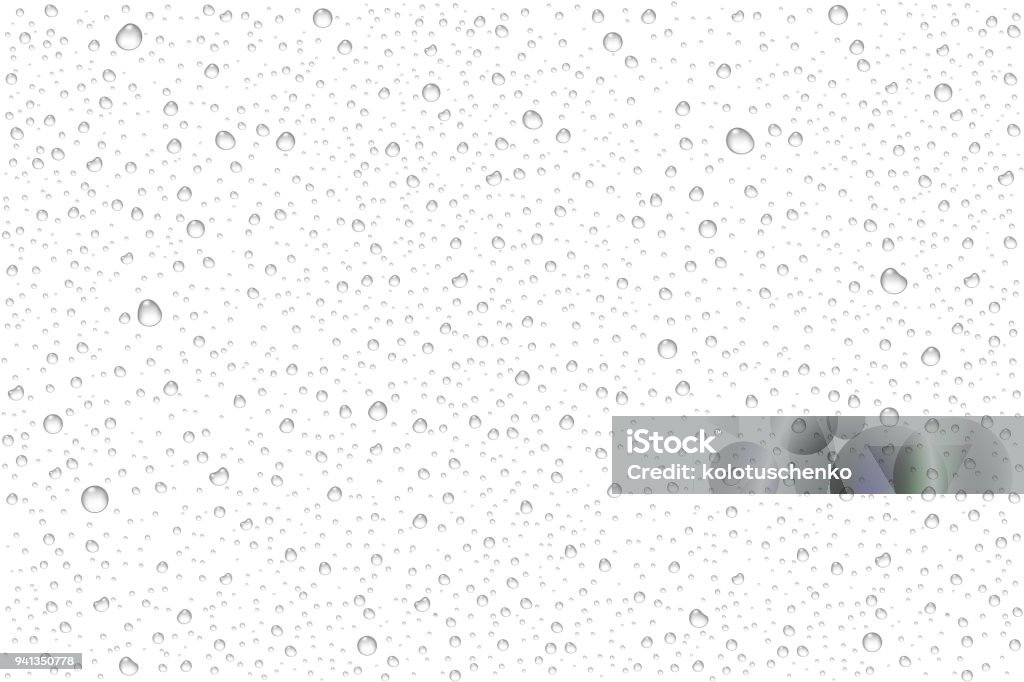 Gotas de água realista de vetor condensadas - Vetor de Gota - Líquido royalty-free