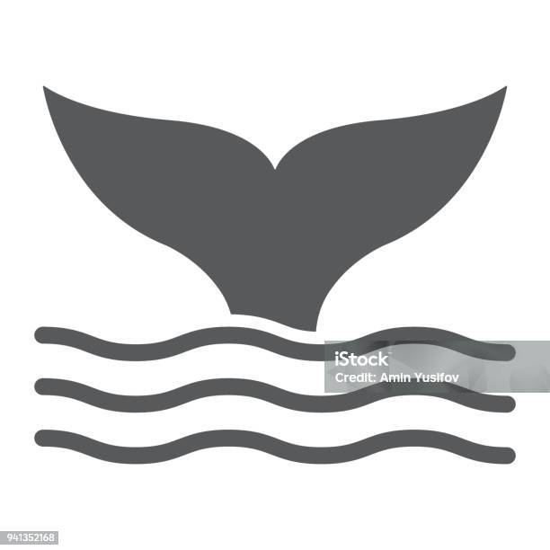 Whale Tail Glyph Icon Animal And Underwater Aquatic Sign Vector Graphics A Solid Pattern On A White Background Eps 10 Stock Illustration - Download Image Now