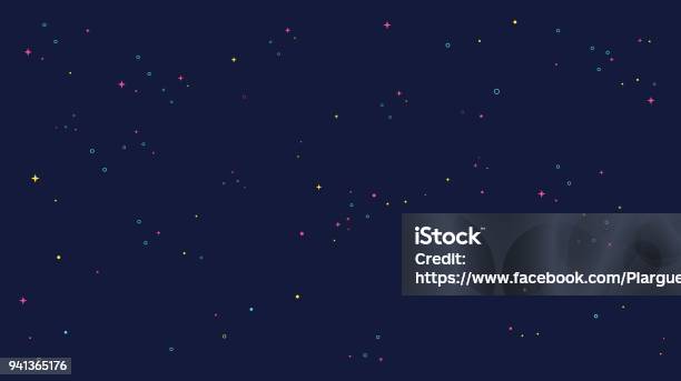 Star Universe Background Illustration Flat Design For Kid Stock Illustration - Download Image Now