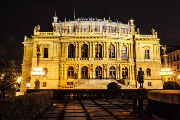 istock Rudolfinum - Czech philharmonic, Prague, night scene 941368488