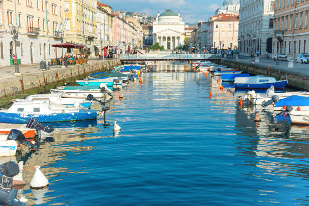 istock Cityscape and canal with boats 941368514