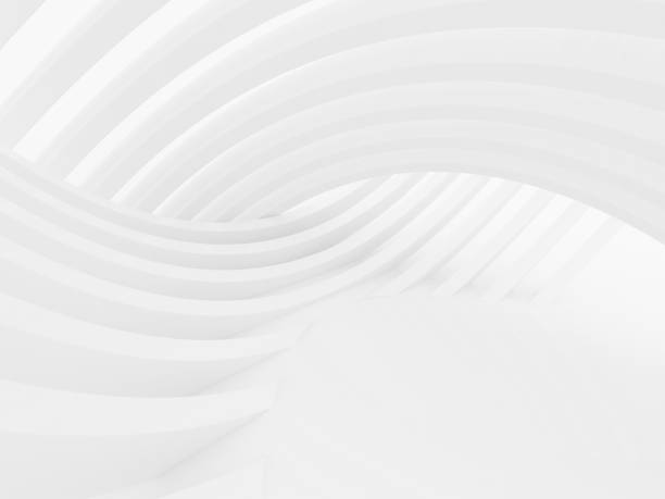 istock Abstract of white curved architectural pattern background,Concept of future modern facade design on architecture,3d rendering 941374056