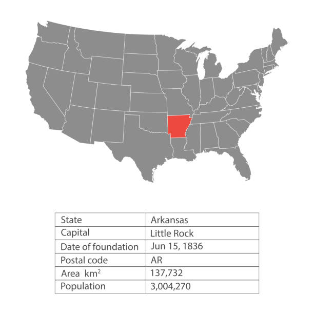 istock States of America territory on white background. Arkansas. Separate state. Vector illustration 941378694