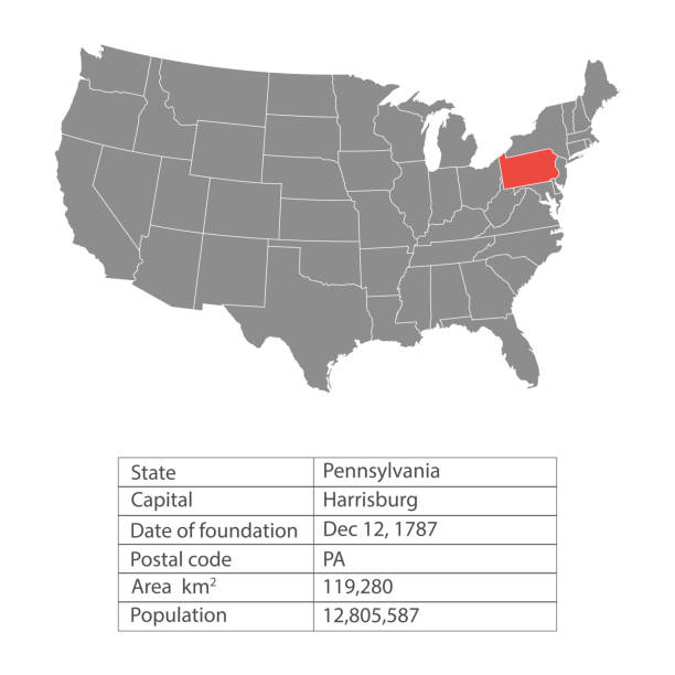 istock States of America territory on white background. Pennsylvania. Separate state. Vector illustration 941379210