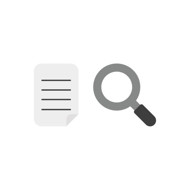 istock Vector icon concept of written paper with magnifying glass 941388126
