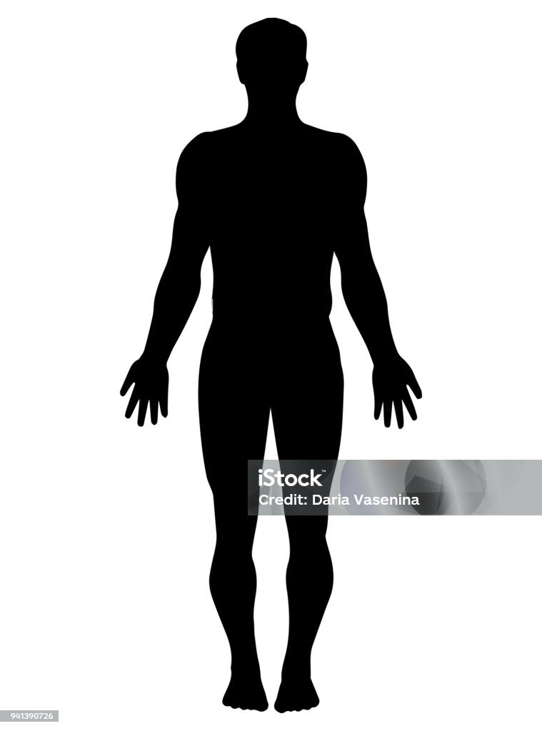 Man full lenght silhouette vector illustration isolated on white background In Silhouette stock vector