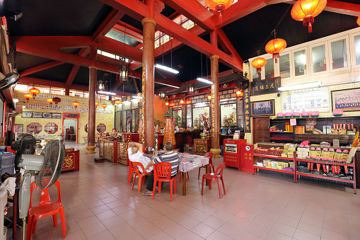 KUALA LUMPUR, MALAYSIA- MARCH 25, 2018: Tokong Sam Kow Tong Temple- This Chinese temple located in Brickfields was founded in 1916 by the Heng Hua clan. Its name translates to Hall of Three Teachings.