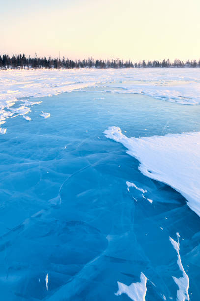 얼어붙은 툰드라 - canada landscape manitoba lake 뉴스 사진 이미지