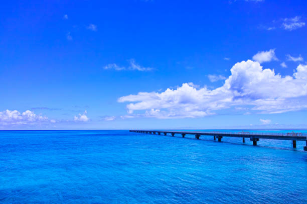 istock Sea with guide light of shimoji airport 941406702