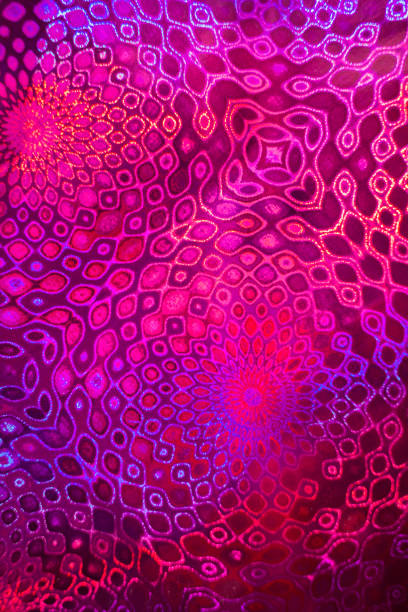 istock Decorative pink-violet pattern on holographic paper. Selective focus. 941407688