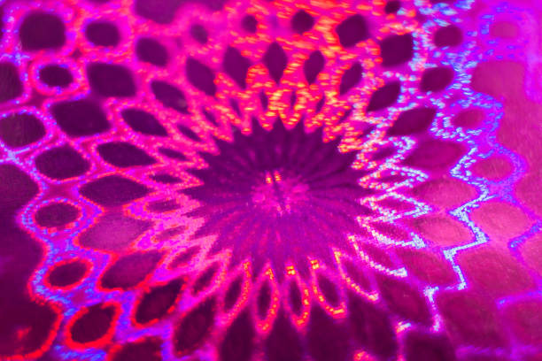 istock Close-up defocused round pink-purple colorful holographic pattern. 941407738