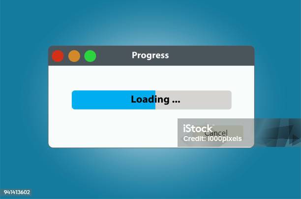 Loading Record Images Loading Data Window With Progress Bar Stock Illustration - Download ...