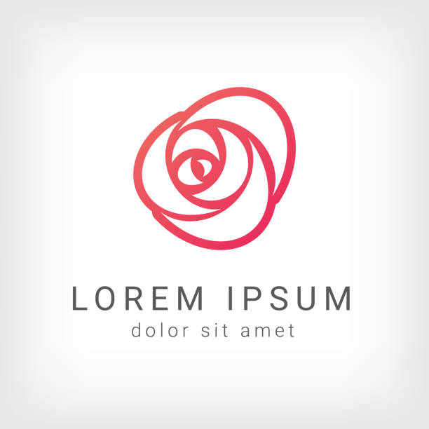 szablon projektu logo krzywej róży konturu - design abstract petal asia stock illustrations
