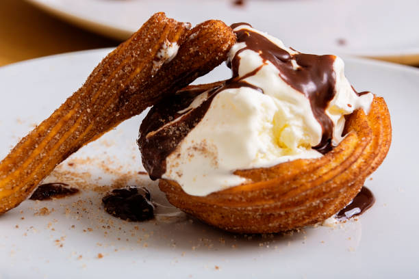 istock Churros basket with ice cream 941417036