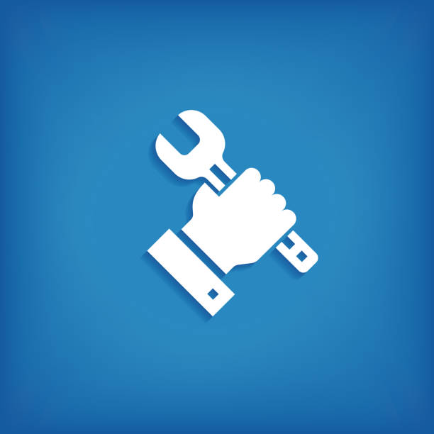 ilustrações de stock, clip art, desenhos animados e ícones de repair icon - wrench screwdriver work tool symbol