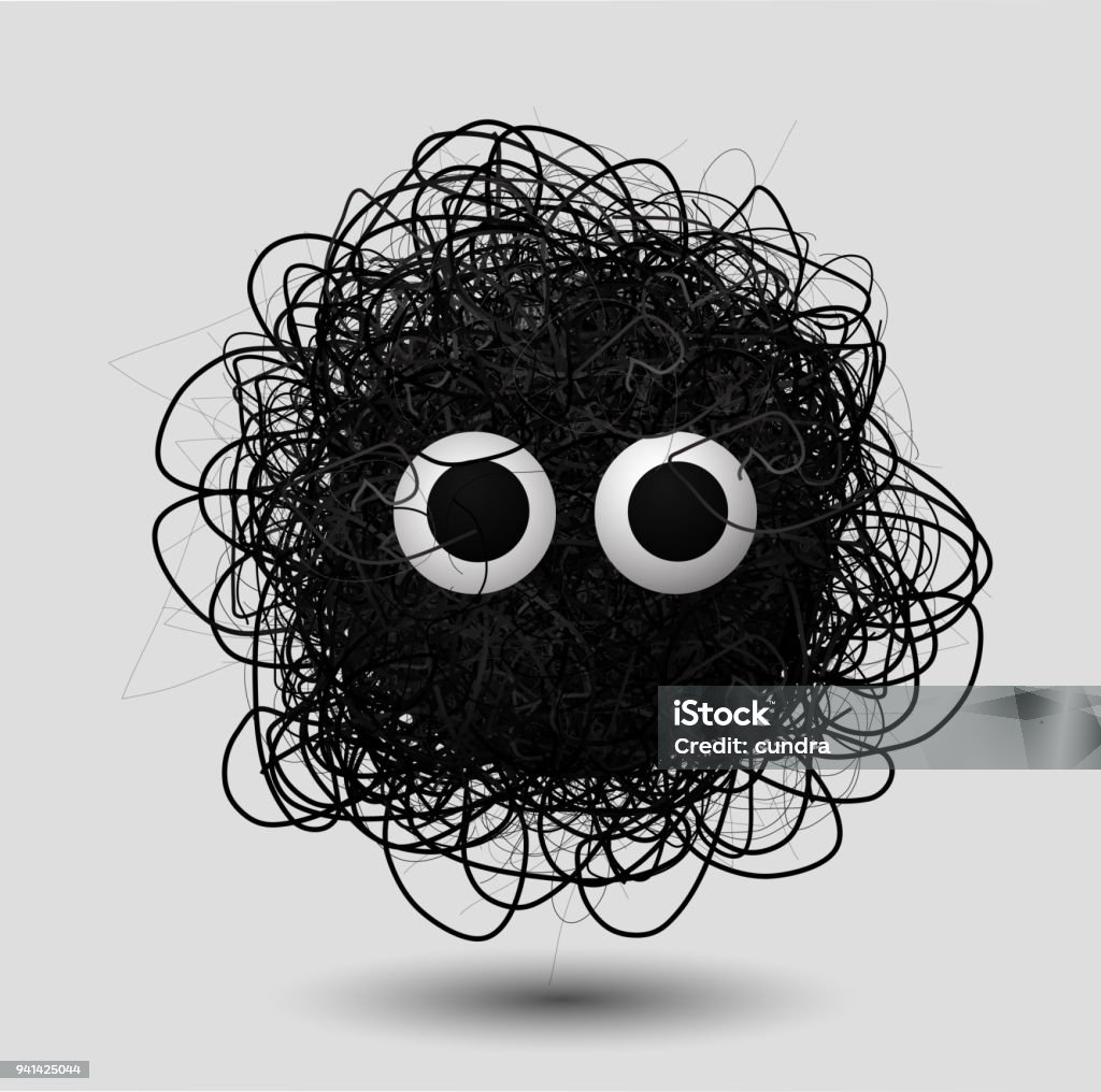 Cute Cartoon Furry Ball With Googly Eyes Stock Illustration - Download  Image Now - Monster - Fictional Character, Hair, Three Dimensional - iStock