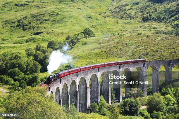 Glenfinnan Viaduct Steam Train Stock Photo - Download Image Now - Glenfinnan, Viaduct, Arch - Architectural Feature