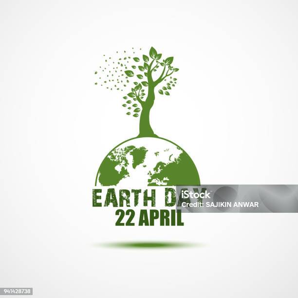 Planet Earth World Globe With A Tree Growing On Top Stock Illustration - Download Image Now