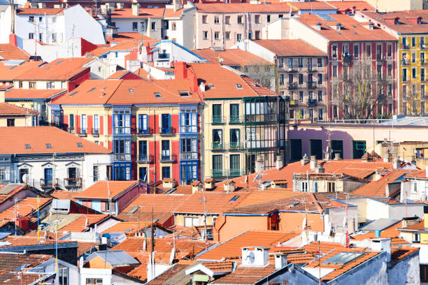 panoramic view of bilbao old town, Spain