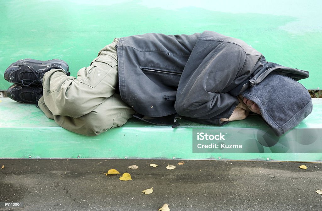 hobo  Bench Stock Photo