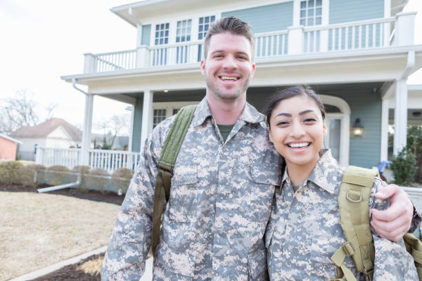 Young military couple